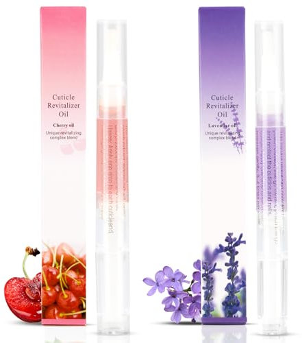 2pcs stylos à huile pour cuticules pour le soin des ongles, stylo à huile revitalisant pour cuticules avec brosse douce, huile à cuticules pour empêcher la fissuration et le séchage des ongles