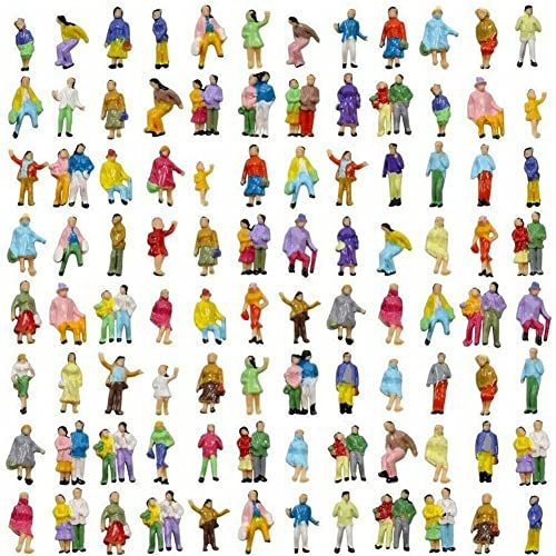 ARMYJY 400 Stück Menschen Figuren bemalt 1:87 Maßstab Modellzüge Architekturfiguren Kleine Menschen Miniaturszenen