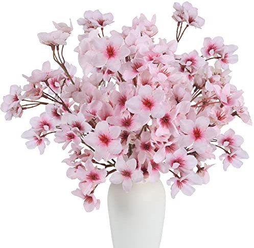 GGISUI 4 STÜCK Künstliche Kirschblüten Sakura Blumen Rosa Seidenblumen Kirschblütenzweige Frühling für Zuhause Garten Party Hochzeit Deko Blumenarrangement