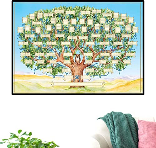 Abonda Släktträd diagra att fylla i, 58 x 89 cm förstörelse släktträd diagram familj 6 generations bild väggdekor present till familjemedlem