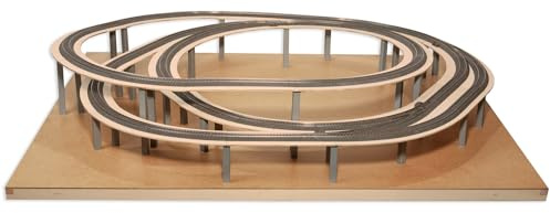 NOCH Easy Track Trassenbausatz „Theisensee“, kompakter Anlagenbausatz H0 123 x 103 cm mit Pfeilern und Gleisplan