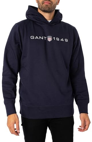 Gant Herren Printed Graphic Hoodie Kapuzenpullover, Evening Blue,XL