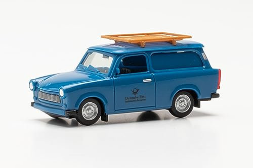 herpa 097499 Modellauto Trabant 601 Universal Deutsche Post Studiotechnik Fernsehen, Miniatur im Maßstab 1:87, Sammlerstück, Made in Germany, Modell aus Kunststoff Miniaturmodell