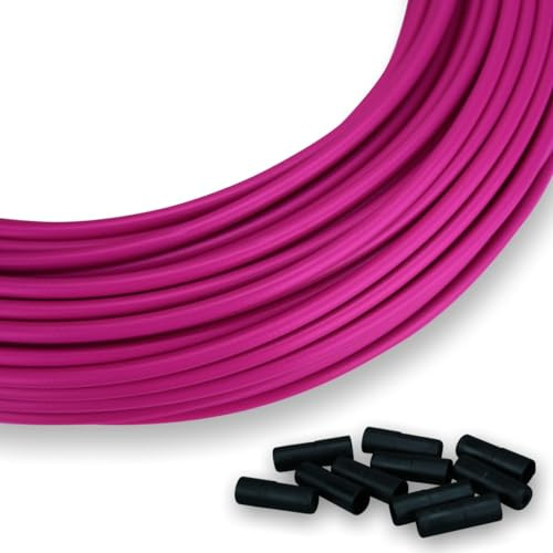 Fahrrad Schaltzughülle ⌀ 5 mm, 4 Meter, gerollt, farbig, Farben zur Auswahl, Schaltzughülle 5 mm Schaltaußenhülle Außenhülle Schaltzug Bowdenzug (Schaltzughülle, pink)