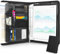 SAMISO Schreibmappe A4 Schreibmappe,Konferenzmappe,Portfolio Dokumenten-Mappe,Ledermappe A4 Dokumentenmappe aus Leder mit Reißverschluss Inkl Passbuch und A4-Notizblock(Schwarz)