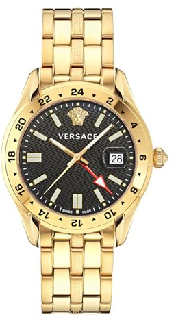 Versace Herren Analog Armbanduhr Greca Time GMT