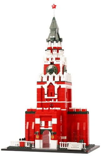 LULUFUN Bauklötze Set, Spasskaya Turm, Architektur Spielzeug für Erwachsene und Kinder ab 15 Jahren