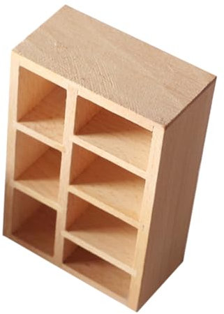 KICHOUSE Puppenhaus Bücherregal Miniatures holzmöbel Miniatur-Möbeldekor 1:12 Puppenmöbel Bücherregal für Kinder Modelle Miniatur-Schrankverzierung Miniatur-Dinge Massivholz