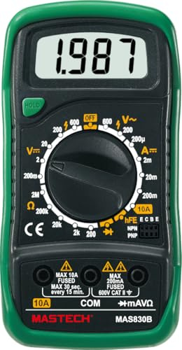 MASTECH MAS830B MAS830L MAS838 Multimètre numérique affichage 2000 comptes ; Buzzer de continuité inférieur à 70 ±30Ω Affichage batterie déchargée (MAS830B)