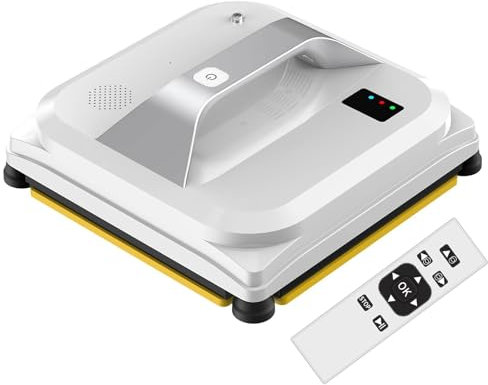 Window Vacuum Cleaning Robot, Automatic Robotic Window Cleaner With Remote Control, 2800Pa Powerful Suction, 3 Cleaning Routes, Power-Off 20 Mins Protection, for Indoor Outdoor Tiles Bathrooms