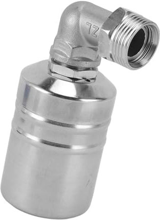 Wassertrog-Schwimmerventil, Edelstahl, Vollautomatisches Schwimmerschalter-Wasserschwimmerventil mit 1/2-Zoll-Winkel, 1/2-Zoll-auf-3/4-Zoll-Adapter für Außenbereiche,