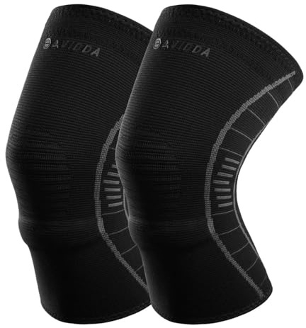 AVIDDA Knee Support 2-Pack – Upgraded Patella Gel Pad, Medical-Grade Non-Slip Knee Brace for Running, Gym, Joint Pain Relief, Arthritis, ACL Injury Recovery