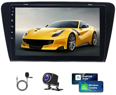10Inch Android 14 Car Stereo for Skoda Octavia Mk3 2013-2018 4G+64G w/Wireless Carplay Android Auto Car Radio GPS Sat Nav w/BT WIFI FM/RDS Mirror Link SWC Split Screen AHD Rear Camera Mic