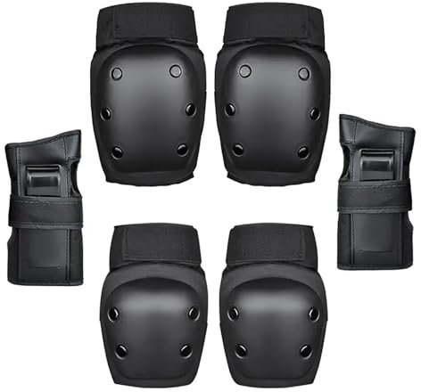 Knieschoner, Ellbogenschützer und Handgelenkschützer für Erwachsene Protektoren Set, 6 in 1 Schutzausrüstung zum Inliner Skaten, Skateboarden, BMX, Scooter Fahren L (Knieschoner-L)