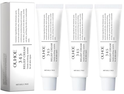 HDFXNCXFC 345 Reliefcreme, 50 ml beruhigende Feuchtigkeitscremen -Barrier -Creme, Gesichtscreme für empfindliche Haut (3pcs)