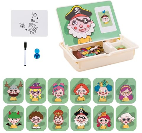 Ahuuen Boîte De Puzzle Magnétique | Puzzle d'image À Associer pour Tout-Petits | Activités Créatives De Voyage Jeux 3 Ans Et Plus Garçons Filles Maison Maternelle