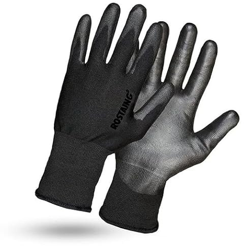 Genérico Guante de trabajo Fullsens Anticorte nivel 5, Extrafino con revestimiento nitrilo antideslizante. Compatible con pantalla tactil (Talla S/7)