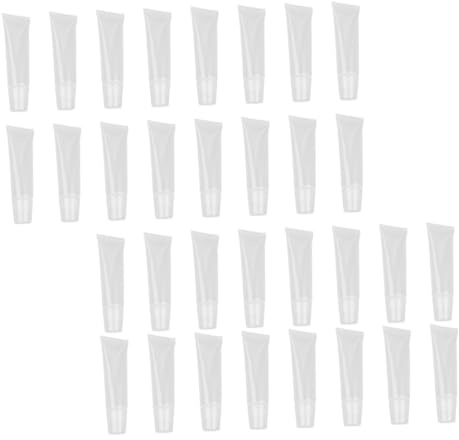 WOONEKY 60 Tubos de Bálsamo Labial Recargables, Envase de Maquillaje Vacío 15 G Hermético y Ecológico para Brillo Labial DIY y Handmade