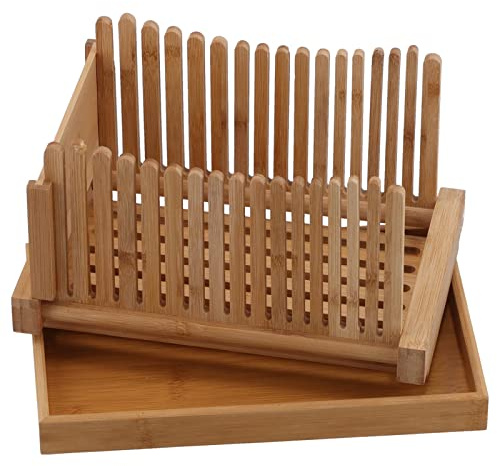 Yctze Pain et Planche à Découper Pliables et Réglables – Outil pour Trancher le Pain Fait Maison, Construction en Bambou Imperméable, Rangement Facile et Design pour Utilisation en Boulangerie et