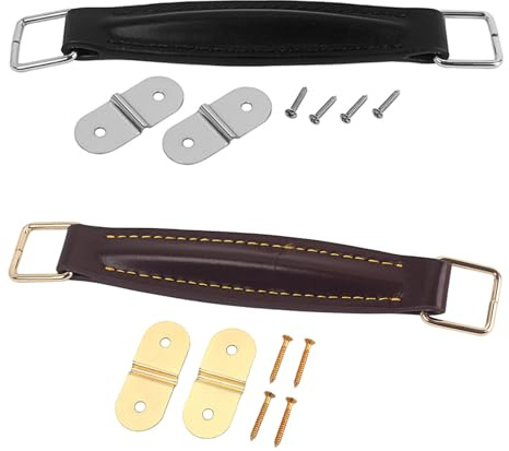 IMIKEYA Maniglie di ricambio per amplificatore per chitarra e cassa acustica, cinghie nere in poliuretano con fibbia metallica 2 set per trasporto sicuro e uso professionale