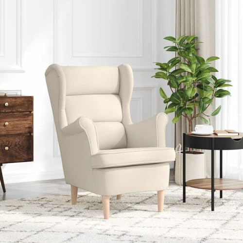 Frdhee Sillón de masaje con función de calor, sillón de televisión, color blanco, 74 x 84 x 100 cm, lino, para salón, dormitorio y caravana, montaje rápido