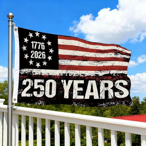 Bandiera americana per il 250° anniversario, bandiere americane per esterni, 9 x 1,5 m, bandiere e striscioni da giardino resistenti, decorazioni per il 4 luglio, bandiera USA 1776-2026 250°