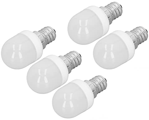 Zerodis Ampoules LED E12, 1,5 W, 75 Lm, Lumière Douce et Chaude, 6000 K, AC220 V, Paquet de 5 pour Ventilateur de Plafond, Lampe Murale de Bureau (Lumière chaude)
