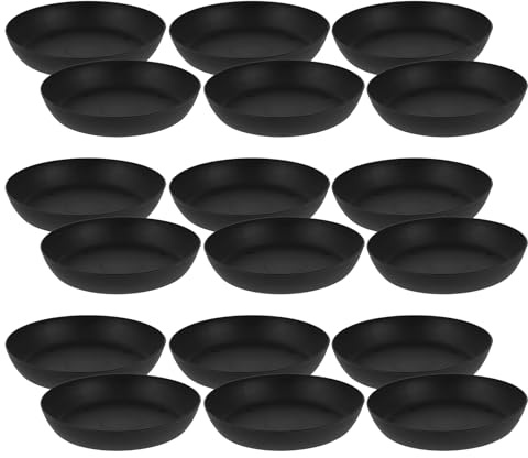 Kisangel Platillos Redondos de Plástico para Macetas 24 Unidades, Bandejas de Goteo de 11 Cm para Plantas de Interior y Exterior, Bandejas Pequeñas para Suculentas y Jardineras, Accesorio