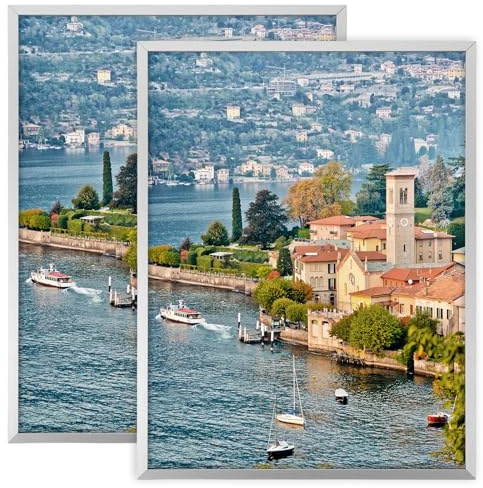 VIDETOL 2 Stück Bilderrahmen 30x40 cm Silber Fotorahmen Aluminium Rahmen für Bildergalerie, Fotocollage, Fotowand