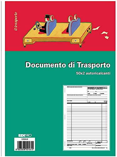 Edipro EX-D101S - Bloc de documento de transporte (50 x 2, autoricalcante, f.to 29.7 x 22)