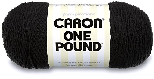 Caron One Pound Solids Yarn, 16oz, Gauge 4 Medium, 100% Acrylic - Black- For Crochet, Knitting & Crafting ( 1 Piece )