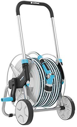 Cellfast Set di Avvolgitubo con Tubo da Giardino da 50 Metri Carrello Portatubo Irrigatore per Prato Connettore Tubo Set di Raccordi da 1 2 Pollice Explorer