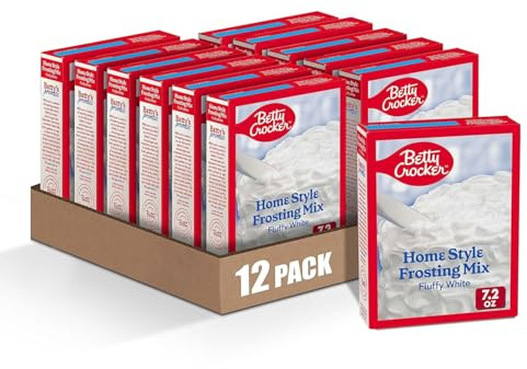 Betty Crocker HomeStyle Fluffy White Frosting Mix, 7.2 oz. (Pack of 12)