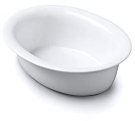 Wm Bartleet & Sons Traditional Porcelain Oval Pie Crust Dish, White
