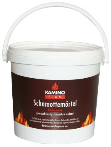 Kamino-Flam Schamottemörtel 3 kg, Schamotte, unflavored, Schamottemörtel, Block, für Öfen, Kamine, Pizzaöfen, Brotbacköfen, Kachelöfen, Grillplätze und Saunaöfen, Maße ca. 16 x 18 x 18 cm