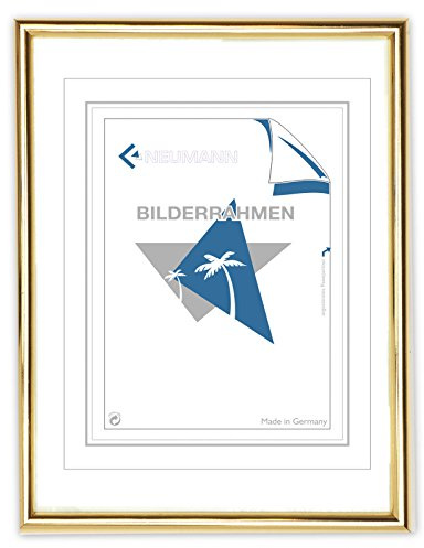 Neumann Bilderrahmen Kunststoffrahmen Classic, 70x100 cm, Messing Glanz