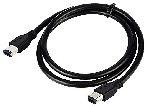 zdyCGTime 5FT/1.8M FireWire 400 to FireWire 400 6-6 ilink Cable 6 Pin to 6 Pin Firewire DV iLink Male to Male IEEE 1394A Cable(Black)