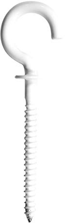 SN-TEC Schraubhaken/Deckenhaken gebogen 65mm weiß mit Anschlagscheibe (10 Stück)