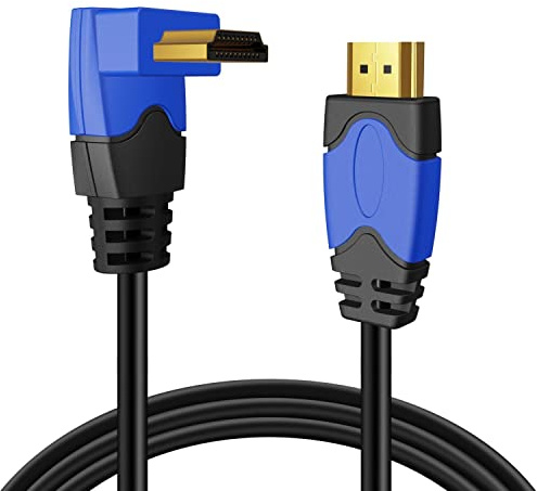 TNP 4K HDMI Cable Right Angle 270 Degree (15FT) - High Speed 18GBPs HDMI Wire Cord 4K 60Hz HDR 2K 2160p 1080p 1440p 3D ARC/eARC Ethernet For Video Gaming Xbox One X PS4 Pro & Apple TV HDTV Projector