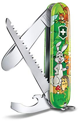 Victorinox, My First Victorinox, Coltellino Svizzero, Originale, Multiuso, Campeggio, 9 Funzioni, Lama, grande with rounded tip, Apriscatole