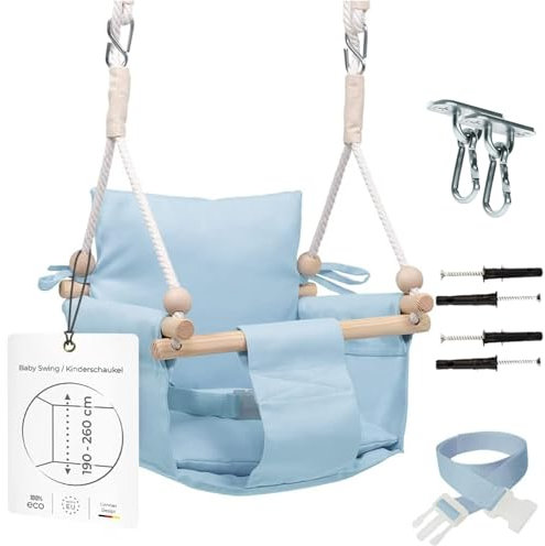 MAMOI Babyschaukel mit Sicherheitsgurt – Kinderschaukel für 6–36 Monate, max. 20 kg, Indoor