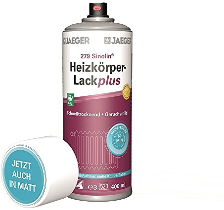 Jaeger Sinolin Heizkörperlackspray PLUS 400ml, weiß oder anthrazitgrau (WEISS (9016) hochglänzend)