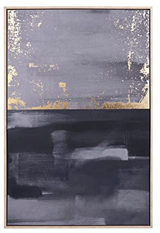 Bizzotto Quadro C-C Bold 743 62x92, Stampa su Tela con Applicazioni ad Olio e Fogli Dorati, Misura: 62.6x4.3x92.6h, Stile: Contemporaneo, Per Soggiorno