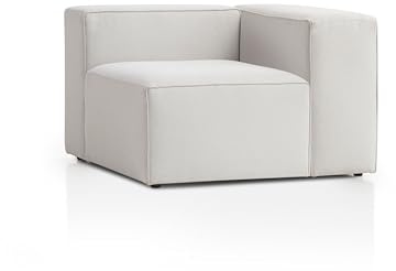 Traumnacht Genua Modular Sofa, Individuell kombinierbare Wohnlandschaft, Sitzelement mit Armteil, links - strapazierfähiges Möbelgewebe,produziert nach deutschem Qualitätsstandard, weiß