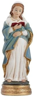 DRW Figura Virgen Maria Embarazada Resina Pintada a Mano 13 cm