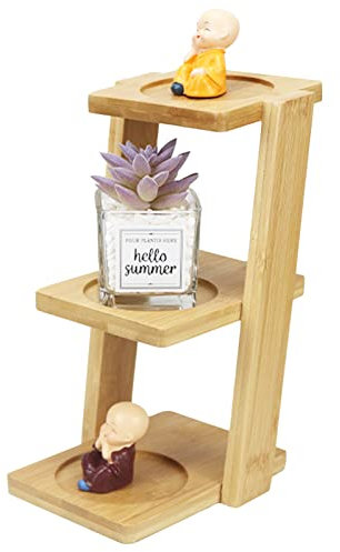 Pflanzenständer Blumenhocker Mini, Blumenständer Holz Blumenregal Cute, Pflanzenregal Table Indoor, Blumentopfständer Holz Pflanzen Stehen Für Innen & Außen Garten (Treppe)