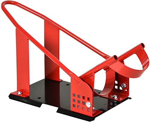 HOMCOM Cavalletto Alzamoto Anteriore in Metallo per Moto max 450kg con Sezioni Preforate, 27.5x51-69x34 cm, Nero