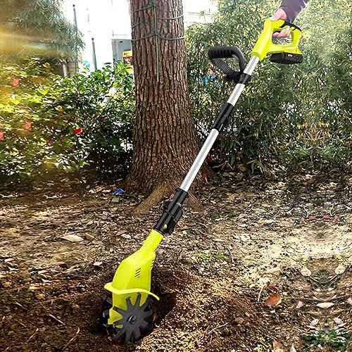 BDJSN Motozappa Senza Fili, Utensile Elettrico per Fresatura del Suolo con Zappa E Zappa, con Batteria Ricaricabile da 4000 mAh E Caricabatterie, profondità di Lavorazione 25 Cm, Larghezza Terreno