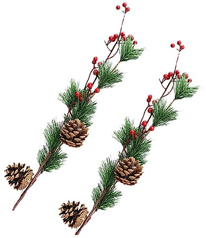 Warmhm 2stücke Künstliche Rote Beerenzweige Für Weihnachtsdekoration Für Kränze Tischdeko Und Weihnachtsbaum Langlebig Und Vielseitig Einsetzbar