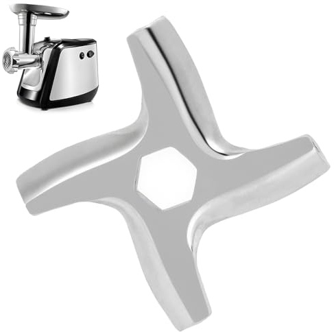 Lame de Hachoir à Viande, Couteau de Broyage Alimentaire en Acier Inoxydable, Disque de Hachoir à Viande en Forme de Croix, Accessoire de Hachoir à Viande électrique, Hachoir de Remplacement (#1)